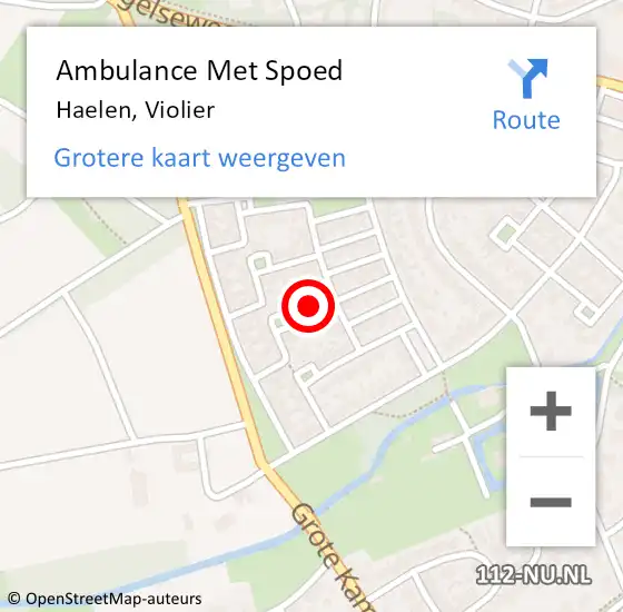 Locatie op kaart van de 112 melding: Ambulance Met Spoed Naar Haelen, Violier op 29 november 2017 01:58