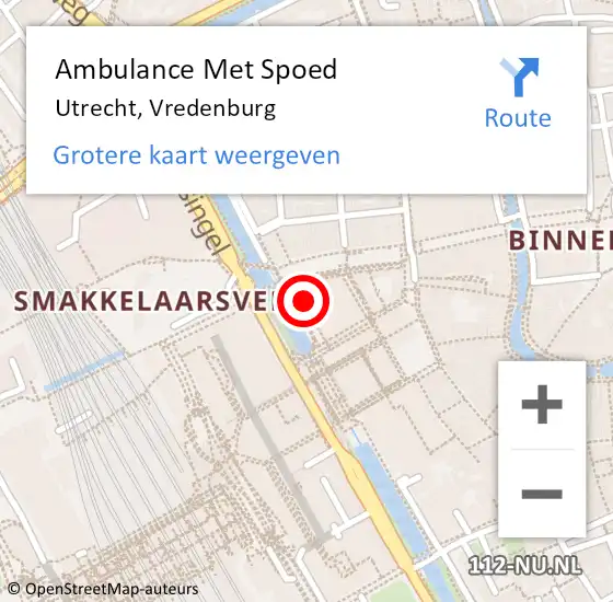 Locatie op kaart van de 112 melding: Ambulance Met Spoed Naar Utrecht, Vredenburg op 29 november 2017 04:41
