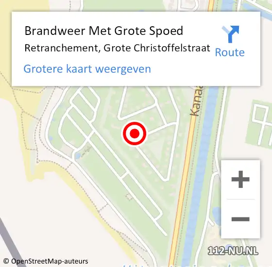 Locatie op kaart van de 112 melding: Brandweer Met Grote Spoed Naar Retranchement, Grote Christoffelstraat op 29 november 2017 05:27