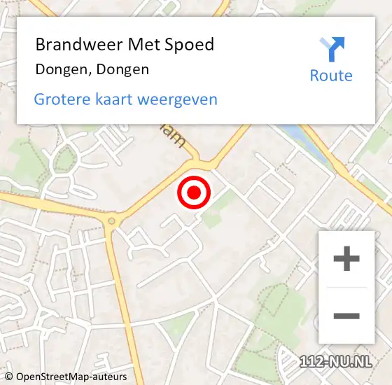 Locatie op kaart van de 112 melding: Brandweer Met Spoed Naar Dongen, Vlakbodem op 8 februari 2014 06:06