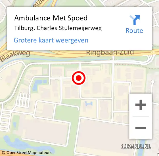 Locatie op kaart van de 112 melding: Ambulance Met Spoed Naar Tilburg, Charles Stulemeijerweg op 29 november 2017 07:57