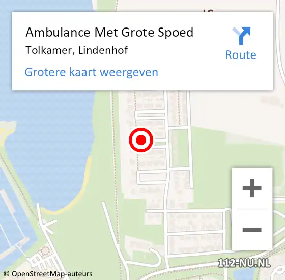 Locatie op kaart van de 112 melding: Ambulance Met Grote Spoed Naar Tolkamer, Lindenhof op 29 november 2017 08:46