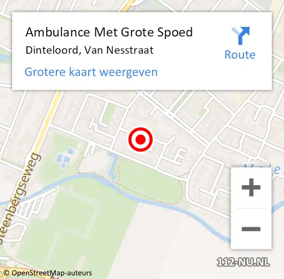 Locatie op kaart van de 112 melding: Ambulance Met Grote Spoed Naar Dinteloord, Van Nesstraat op 29 november 2017 08:58