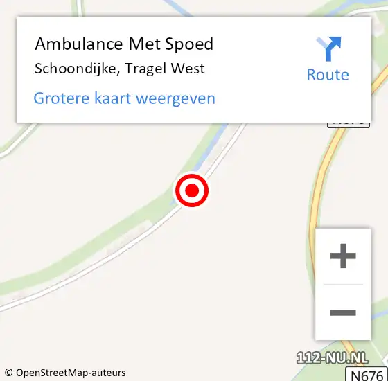Locatie op kaart van de 112 melding: Ambulance Met Spoed Naar Schoondijke, Tragel West op 8 februari 2014 06:43