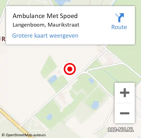 Locatie op kaart van de 112 melding: Ambulance Met Spoed Naar Langenboom, Maurikstraat op 29 november 2017 09:12