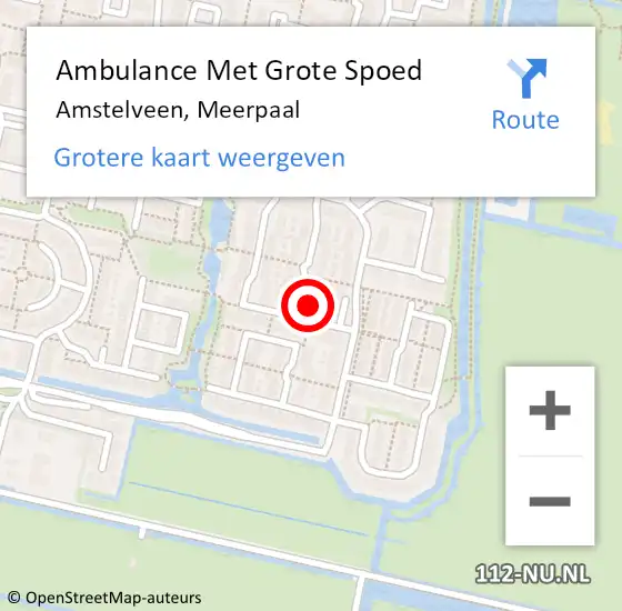 Locatie op kaart van de 112 melding: Ambulance Met Grote Spoed Naar Amstelveen, Meerpaal op 29 november 2017 11:03