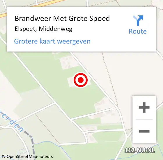 Locatie op kaart van de 112 melding: Brandweer Met Grote Spoed Naar Elspeet, Middenweg op 29 november 2017 12:33