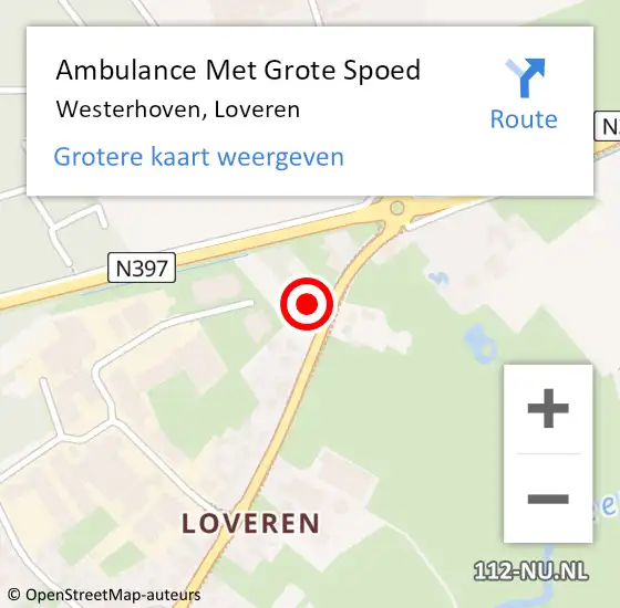 Locatie op kaart van de 112 melding: Ambulance Met Grote Spoed Naar Westerhoven, Loveren op 29 november 2017 15:47