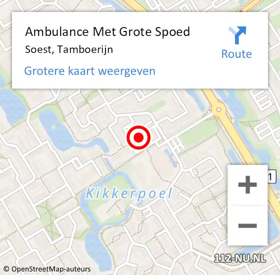 Locatie op kaart van de 112 melding: Ambulance Met Grote Spoed Naar Soest, Tamboerijn op 29 november 2017 17:22