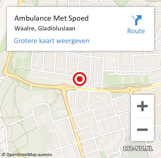 Locatie op kaart van de 112 melding: Ambulance Met Spoed Naar Waalre, Gladioluslaan op 29 november 2017 17:26