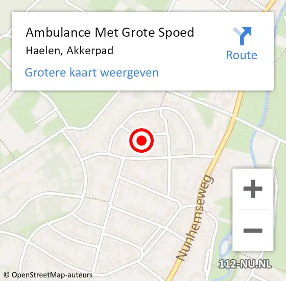 Locatie op kaart van de 112 melding: Ambulance Met Grote Spoed Naar Haelen, Akkerpad op 29 november 2017 17:34