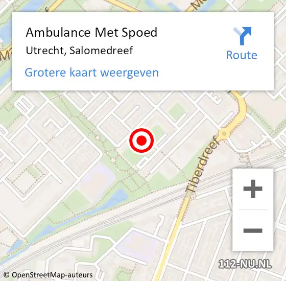 Locatie op kaart van de 112 melding: Ambulance Met Spoed Naar Utrecht, Salomedreef op 29 november 2017 18:31