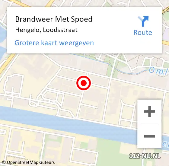 Locatie op kaart van de 112 melding: Brandweer Met Spoed Naar Hengelo, Loodsstraat op 29 november 2017 19:12