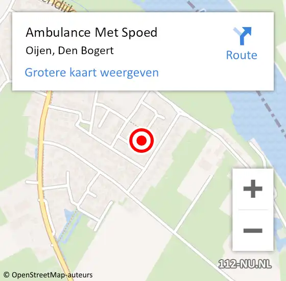 Locatie op kaart van de 112 melding: Ambulance Met Spoed Naar Oijen, Den Bogert op 29 november 2017 19:26