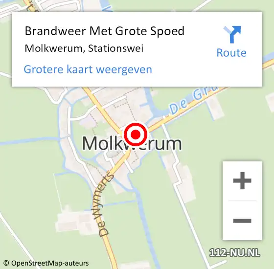 Locatie op kaart van de 112 melding: Brandweer Met Grote Spoed Naar Molkwerum, Stationswei op 29 november 2017 20:35