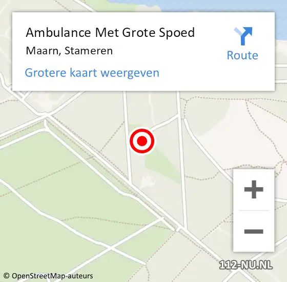 Locatie op kaart van de 112 melding: Ambulance Met Grote Spoed Naar Maarn, Stameren op 29 november 2017 20:45