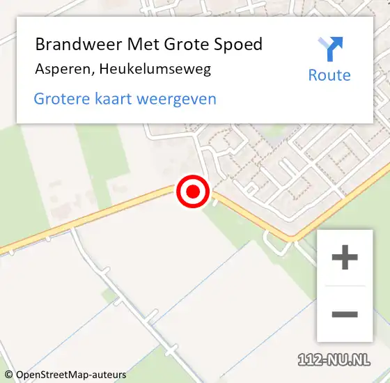 Locatie op kaart van de 112 melding: Brandweer Met Grote Spoed Naar Asperen, Heukelumseweg op 29 november 2017 22:20