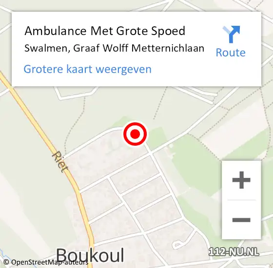 Locatie op kaart van de 112 melding: Ambulance Met Grote Spoed Naar Swalmen, Graaf Wolff Metternichlaan op 29 november 2017 23:33