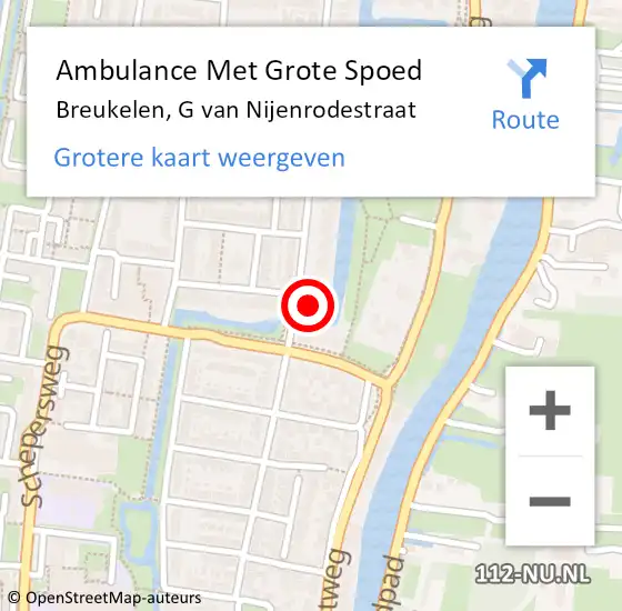 Locatie op kaart van de 112 melding: Ambulance Met Grote Spoed Naar Breukelen, G van Nijenrodestraat op 30 november 2017 00:33