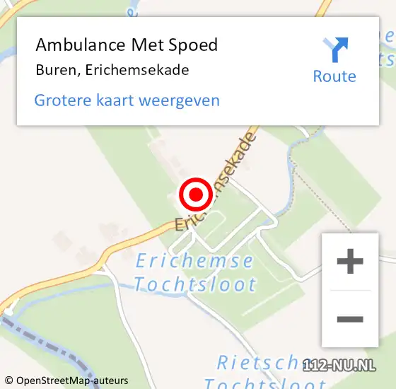 Locatie op kaart van de 112 melding: Ambulance Met Spoed Naar Buren, Erichemsekade op 30 november 2017 02:47