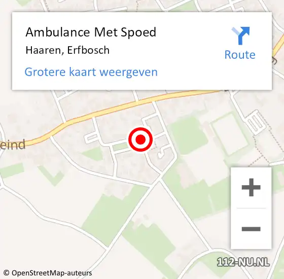 Locatie op kaart van de 112 melding: Ambulance Met Spoed Naar Haaren, Erfbosch op 30 november 2017 06:09