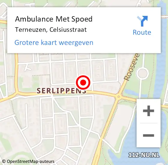 Locatie op kaart van de 112 melding: Ambulance Met Spoed Naar Terneuzen, Celsiusstraat op 30 november 2017 07:05