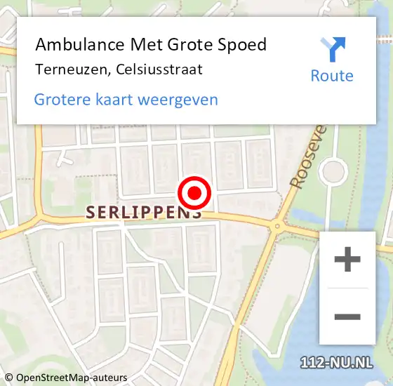 Locatie op kaart van de 112 melding: Ambulance Met Grote Spoed Naar Terneuzen, Celsiusstraat op 30 november 2017 07:08