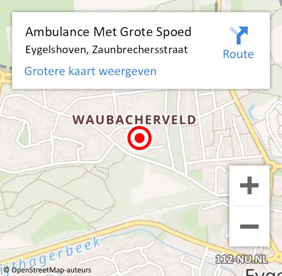 Locatie op kaart van de 112 melding: Ambulance Met Grote Spoed Naar Eygelshoven, Zaunbrechersstraat op 8 februari 2014 09:22