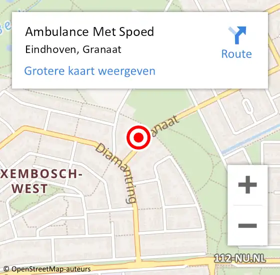 Locatie op kaart van de 112 melding: Ambulance Met Spoed Naar Eindhoven, Granaat op 30 november 2017 07:31