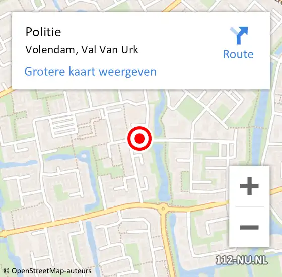 Locatie op kaart van de 112 melding: Politie Volendam, Val Van Urk op 30 november 2017 07:36