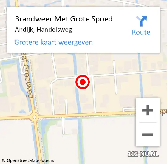 Locatie op kaart van de 112 melding: Brandweer Met Grote Spoed Naar Andijk, Handelsweg op 30 november 2017 09:32