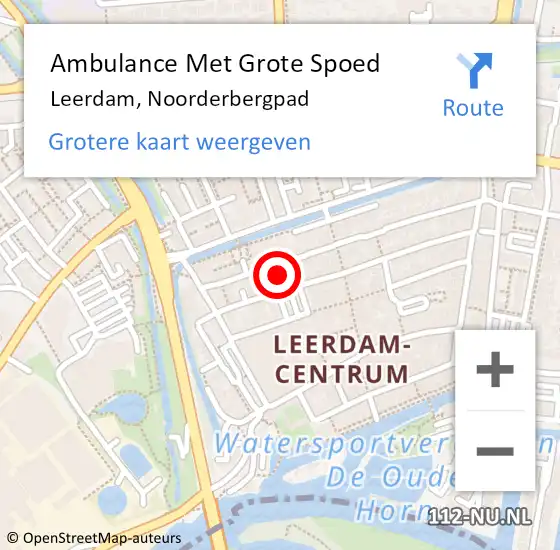 Locatie op kaart van de 112 melding: Ambulance Met Grote Spoed Naar Leerdam, Noorderbergpad op 30 november 2017 10:24