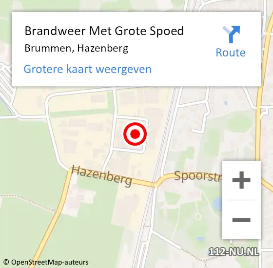 Locatie op kaart van de 112 melding: Brandweer Met Grote Spoed Naar Brummen, Hazenberg op 30 november 2017 11:06