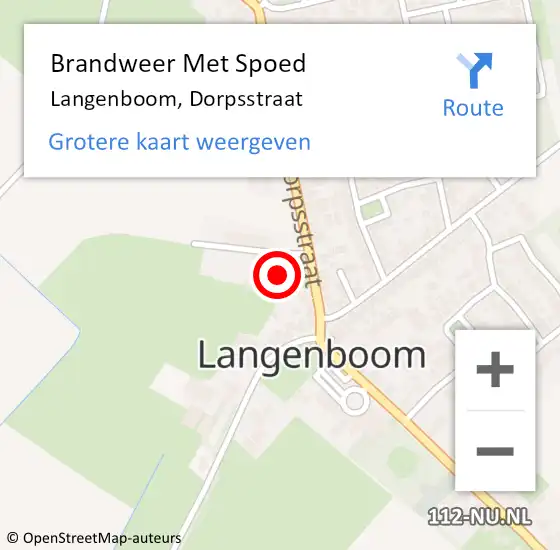 Locatie op kaart van de 112 melding: Brandweer Met Spoed Naar Langenboom, Dorpsstraat op 30 november 2017 12:20