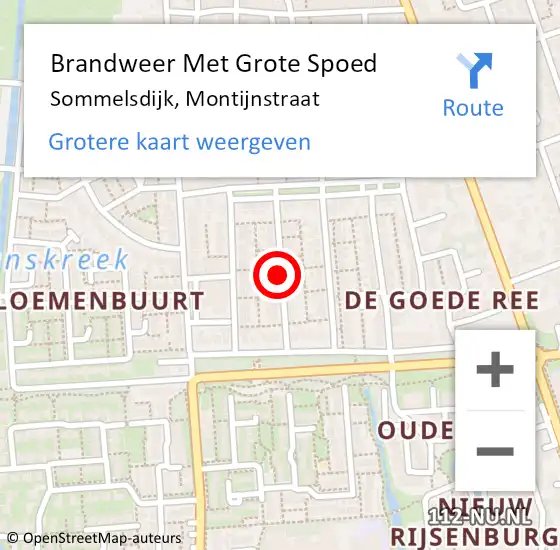 Locatie op kaart van de 112 melding: Brandweer Met Grote Spoed Naar Sommelsdijk, Montijnstraat op 30 november 2017 12:50