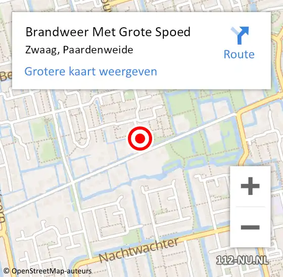 Locatie op kaart van de 112 melding: Brandweer Met Grote Spoed Naar Zwaag, Paardenweide op 30 november 2017 14:03