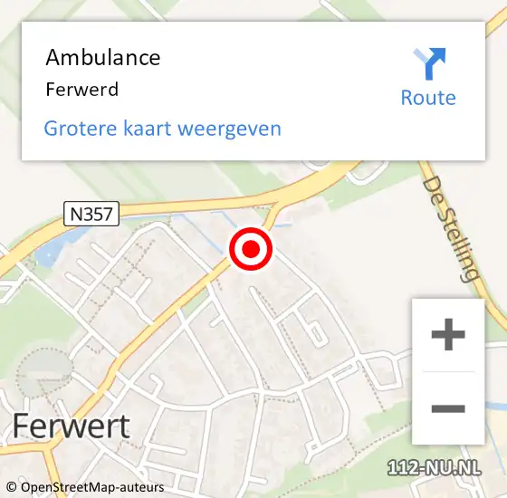 Locatie op kaart van de 112 melding: Ambulance Ferwerd op 30 november 2017 14:34