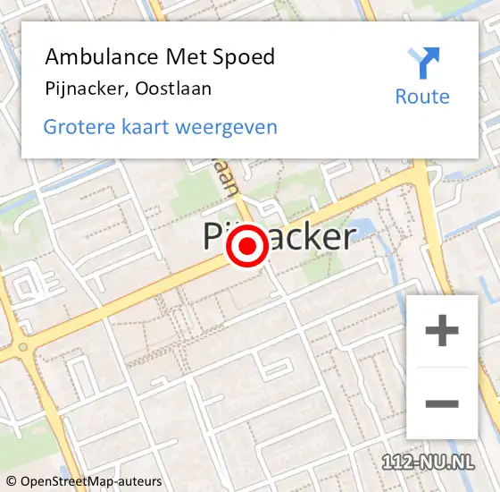 Locatie op kaart van de 112 melding: Ambulance Met Spoed Naar Pijnacker, Oostlaan op 30 november 2017 14:40