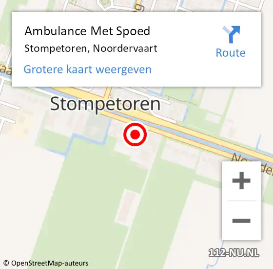 Locatie op kaart van de 112 melding: Ambulance Met Spoed Naar Stompetoren, Noordervaart op 30 november 2017 15:22