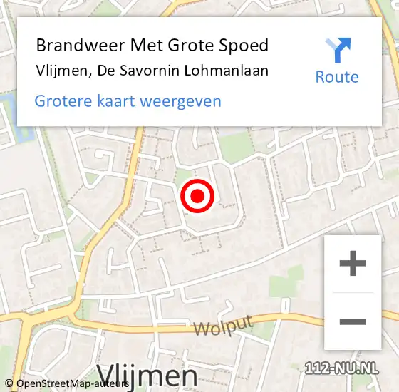 Locatie op kaart van de 112 melding: Brandweer Met Grote Spoed Naar Vlijmen, De Savornin Lohmanlaan op 30 november 2017 16:03