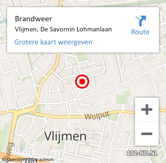 Locatie op kaart van de 112 melding: Brandweer Vlijmen, De Savornin Lohmanlaan op 30 november 2017 16:26