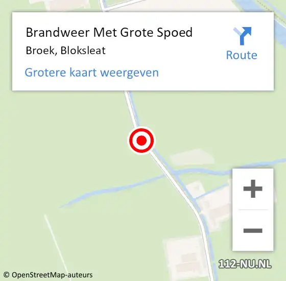 Locatie op kaart van de 112 melding: Brandweer Met Grote Spoed Naar Broek, Bloksleat op 30 november 2017 17:21