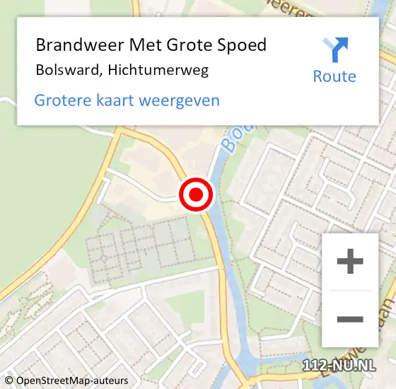 Locatie op kaart van de 112 melding: Brandweer Met Grote Spoed Naar Bolsward, Hichtumerweg op 30 november 2017 18:10