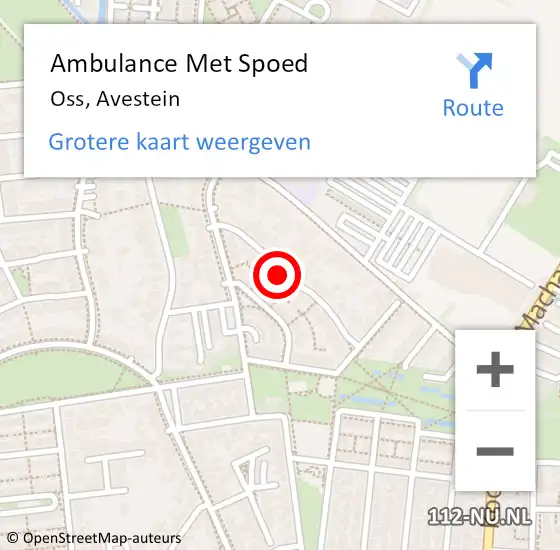 Locatie op kaart van de 112 melding: Ambulance Met Spoed Naar Oss, Avestein op 30 november 2017 19:25