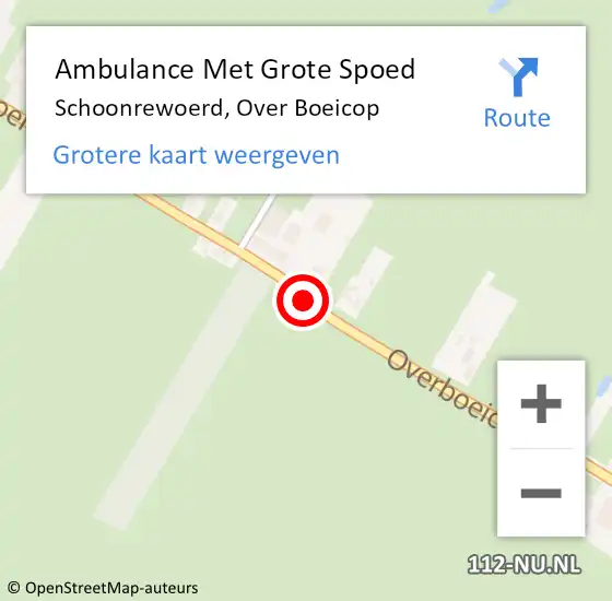 Locatie op kaart van de 112 melding: Ambulance Met Grote Spoed Naar Schoonrewoerd, Over Boeicop op 30 november 2017 23:01