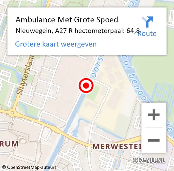 Locatie op kaart van de 112 melding: Ambulance Met Grote Spoed Naar Nieuwegein, A2 L hectometerpaal: 65,5 op 30 november 2017 23:31