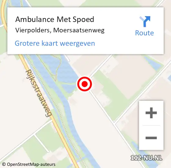 Locatie op kaart van de 112 melding: Ambulance Met Spoed Naar Vierpolders, Moersaatsenweg op 30 november 2017 23:49