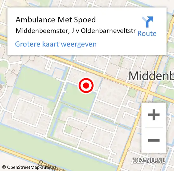 Locatie op kaart van de 112 melding: Ambulance Met Spoed Naar Middenbeemster, J v Oldenbarneveltstr op 1 december 2017 04:50