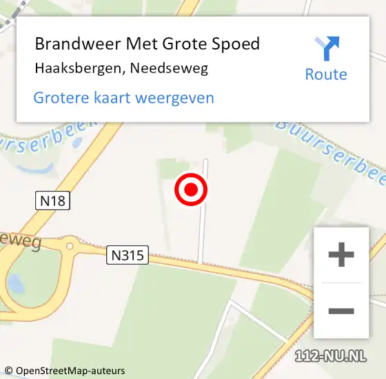 Locatie op kaart van de 112 melding: Brandweer Met Grote Spoed Naar Haaksbergen, Needseweg op 1 december 2017 06:22