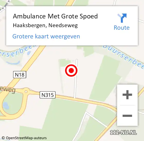 Locatie op kaart van de 112 melding: Ambulance Met Grote Spoed Naar Haaksbergen, Needseweg op 1 december 2017 06:31